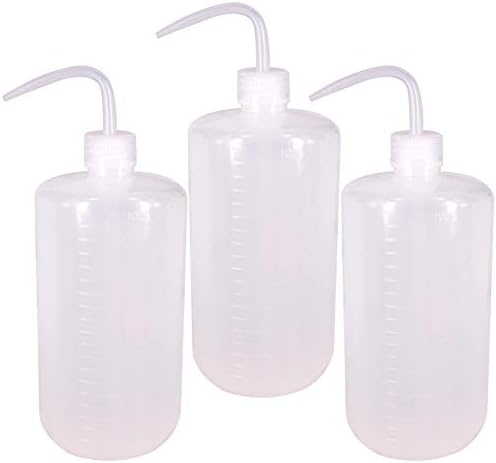 בלינלן 3 יחידות 1000 מיליליטר פלסטיק בטיחות מעבדה לשטוף בקבוק, פלסטיק לסחוט בקבוק עם בקנה מידה תוויות וצר פה, השקיה