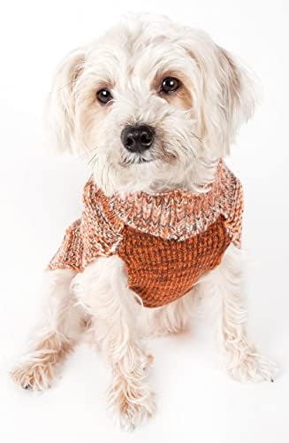 Life Life ® סוודר מחמד נביחה רויאל - מעצב סוודר כלבים סרוג כבד כבל עם צוואר צב - בגדי כלבי חורף