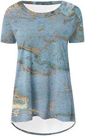 2023 טוניקות קיץ לנשים שרוול מזדמן קצר הדפס פרחוני צמרות חליפות טוניקה טוניקה טוניקה חולצות חולצות
