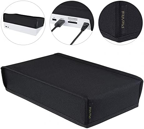 PlayVital כיסוי אבק ניילון שחור עבור קונסולת Xbox Series S, שומר אבק רירית רך מסודר, שרוול כיסוי אטום