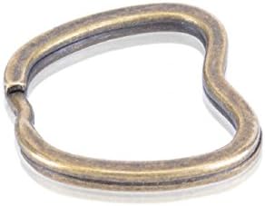 הרבה 40 יחידות מתכת עתיקות טבעת צורת תפוח עתיקות לשרשרת מפתח או טבעות רצועה מפוצל סוג מפתח קפיץ מתכת