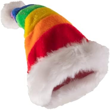 כובע סנטה קשת חג 2022-כובע סנטה חג המולד מטושטש נוח / כובעי סנטה קלאוס קטיפה נוחים חג המולד