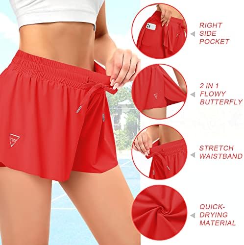 מכנסיים קצרים פרפר מכנסיים קצרים זורמים לנשים עם כיס נשים קצרות אתלטיות זורמות המריצות מכנסיים קצרים