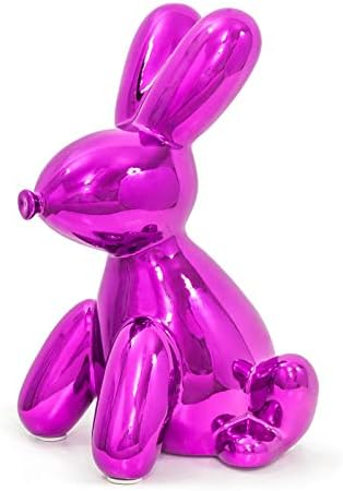 מיוצר על ידי בני אדם Ballon Bank Bunny, מגניב וייחודי של גדה קרמיקה עם גימור מבריק גבוה - כחול