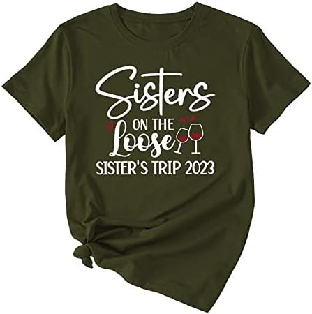 אחיות בטיול האחות הרופף 2023 חולצת טריקו לנשים חולצת קיץ מזדמן