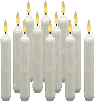 דינגטונג 24 יחידות נרות נרות LED ללא דלי, נרות, פמוטים המופעלים על סוללה עם להבה מהבהבת צהובה חמה, 0.79 x 6.5