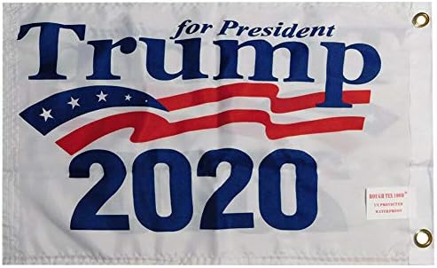סיטונאי אמריקני סופרסטור נשיא טראמפ 2020 כפול לבן דו צדדי 100D ארוג פולי ניילון 12 x18 דגל סירות