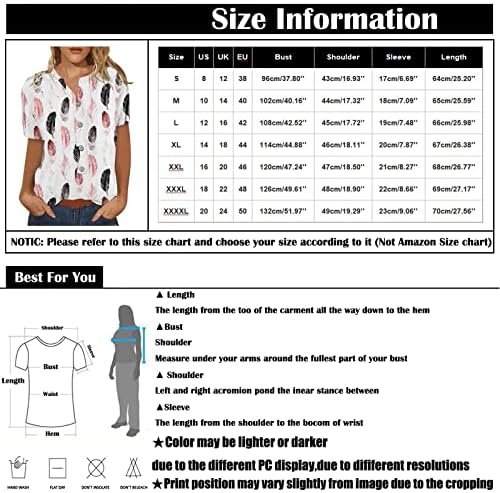 חולצת טריקו קיץ של נוקמופו לנשים עליון אופנה מזדמן כותנה פשתן כפתור מודפס צווארון חולצה עם שרוולים