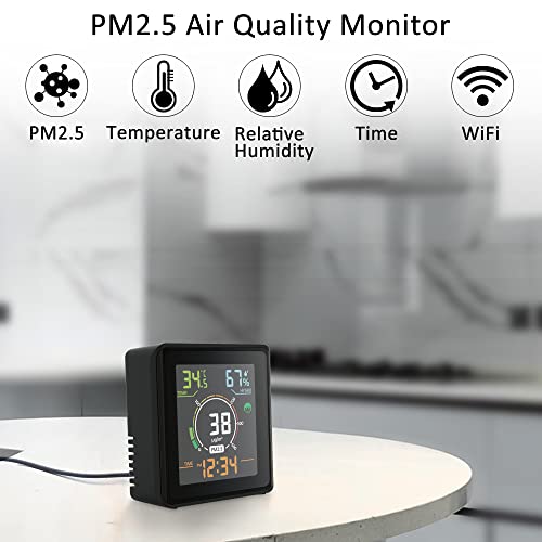 GZAIR SMART WI -FI צג איכות אוויר - PM2.5 חיישן חלקיקים מדחום מקורה