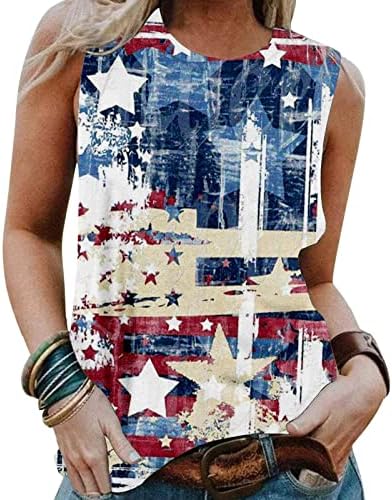 נשים 4 ביולי צמרות פטריוטיות חולצת דגל אמריקאית יום עצמאות קיץ קיץ סקסית חמודה מזדמנת יוצאת פלוס