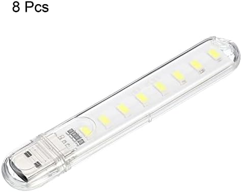 PATIKIL 6000-6500K מיני LED USB LED, 8 חבילות 1.7W לילה נייד LED LED מקל מנורה רזה למקלדת למקלדת