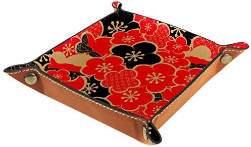 Lyetny יפן מארגן פרחים פרחים מארגן מגש אחסון מיטה מיטה קאדי שולחן עבודה מגש החלפת ארנק מפתח קופסת