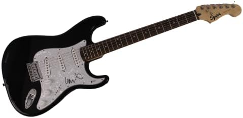 כריס מרטין חתום על חתימה בגודל מלא פנדר שחור סטרטוקסטר גיטרה חשמלית עם אימות בקט באס - קולדפלייון פרונטמן, מצנחים,