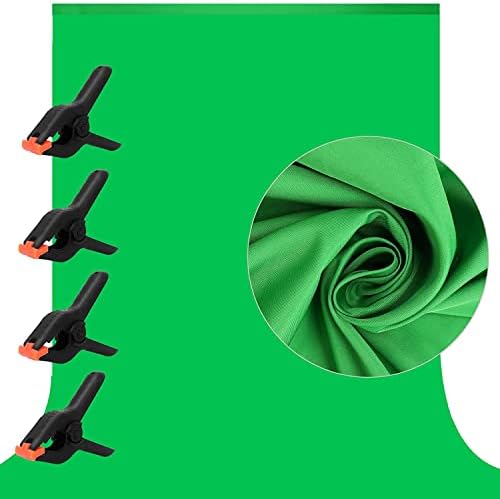 רקע מסך ירוק בגודל 9.5 על 6 רגל, רקע וירטואלי כרומאקי לצילום לפגישת הזרמת זום, יריעת מסך ירוק מבד פוליאסטר