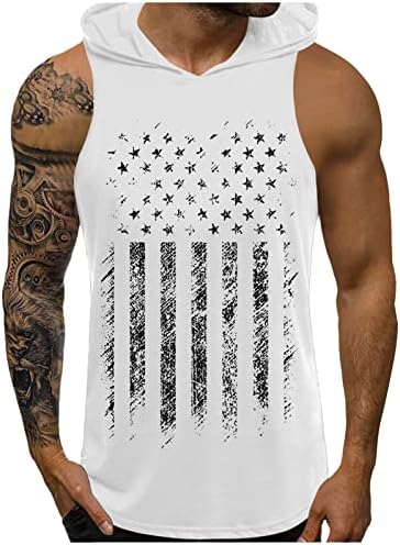 חולצה עבה של מיאשוי גברים של יום העצמאות דיגיטלי 3 ד דגל הדפסת ברדס ללא שרוולים אפוד למעלה חולצות לגברים