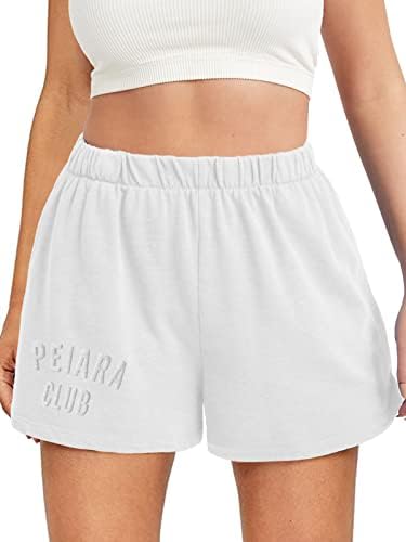 מכנסי זיעה של Peiara נשים קצרות קיץ מזדמן מותניים גבוהים מכנסיים אתלטים קצרים טרקלין אימון מפעיל מכנסיים