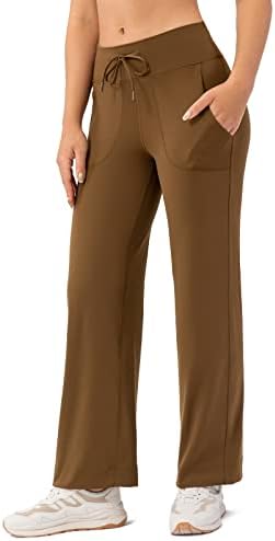מכנסיים מזדמנים של אוקסטה לנשים רחבות רגל - מכנסי טרנינג לטרקלין משוררים עם כיסים