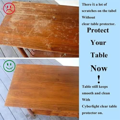 סייברלייט ברור שולחן מגן מלבן 60 ב איקס 90 ב פלסטיק ויניל שקוף עמיד למים מפת שולחן מטבח אוכל חדר עץ ריהוט