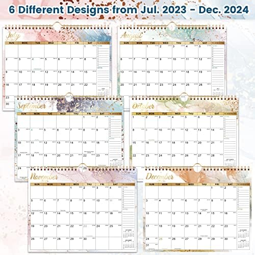 לוח שנה 2023-2024-2023-2024 לוח קיר, לוח שנה שולחני מיולי 2023-דצמבר 2024, 11 על 8.5, 18 לוח שנה חודשי עם נייר