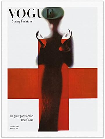 מגזין האופנה - 15 במרץ, 1945 - גיליון האביב של הצלב האדום - שער מגזין וינטג 'מאת ארווין בלומנפלד