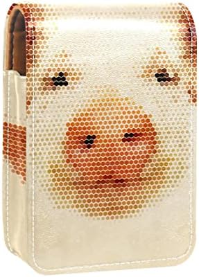חזיר דיוקן גלוס מחזיק נייד שפתון אחסון תיבת נסיעות איפור תיק מיני עור קוסמטי פאוץ מחזיק 3 שפתון