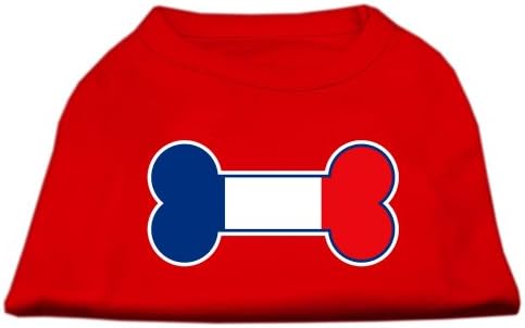 מיראז ' מוצרים לחיות מחמד עצם בצורת צרפת דגל מסך הדפסת חולצות אדום מ