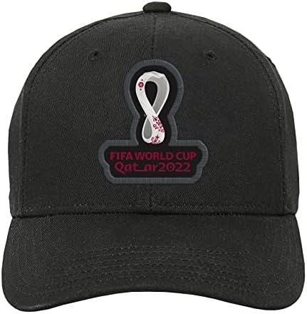 כובע מתכוונן מובנה לאירוע גביע העולם בכדורגל לגברים, שחור, מידה אחת