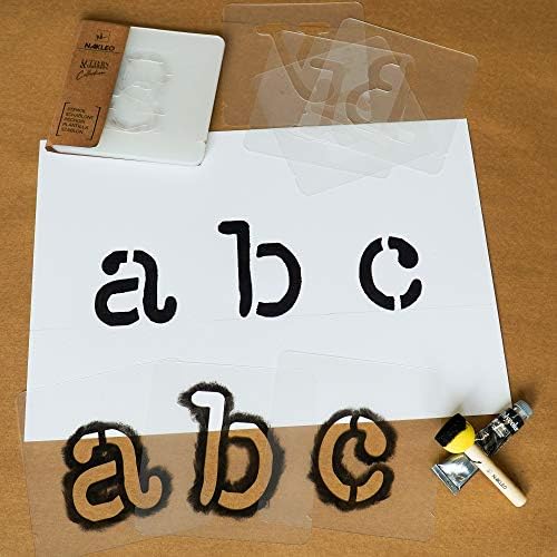 לשימוש חוזר פלסטיק קיר סטנסיל / / 140 ממ / / מכונת כתיבה אותיות / / 42 גיליונות מלא קטן מקרה האלפבית