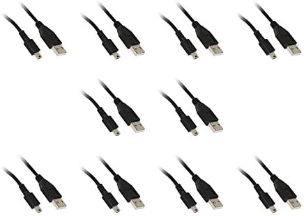 מיני USB 2.0 כבל, שחור, הקלד זכר עד 5 סיכה מיני זכר, 6 רגל - 10 חבילה