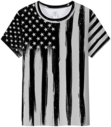 חולצות פטריוטיות לנשים דגל אמריקאי חולצת טקס קיץ צמרות מזדמנים עם שרוול קצר מככבים מכוכבים מפוספסים חולצה רופפת