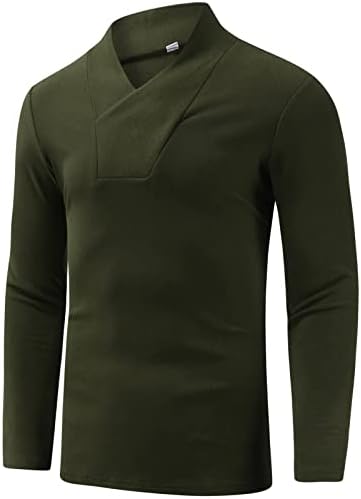 XZHDD סוודר צוואר מדומה לגברים, 2021 כותנה אלסטית כותנה אלסטית בצבע מוצק דקיק V דחיסת צוואר צוואר צוואר בסיסי