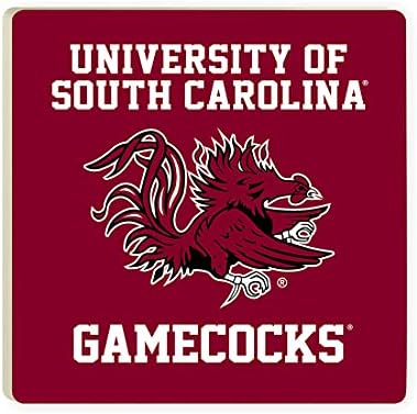 לוגו Gamecocks של אוניברסיטת דרום קרוליינה 4 x 4 חופי קרמיקה חבילה של 4
