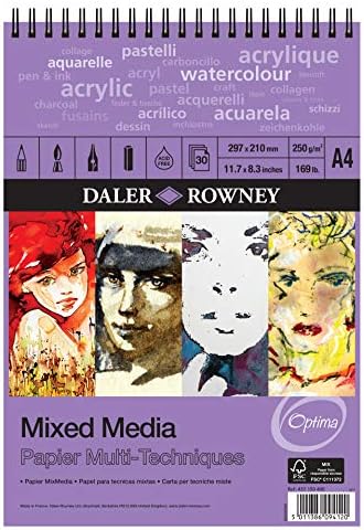 DALER ROWNEY - SketchPad SketchPad Spiral Media - 250GSM - 30 עמודים - דיוקן A4 - תוצרת אנגליה