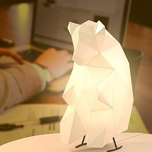ערכת מנורת שולחן LED תלת -ממדית של Mangotek, צעצועי נייר בעלי חיים מיוחד בעבודת יד צעצועי נייר