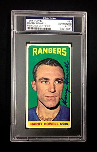 הארי האוול חתום על טופפס 1964 Boys Rangers Card 83 PSA/DNA Auto - הוקי כרטיסים עם חתימה עם הוקי