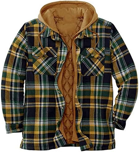 מעילי פלנל לגברים, ז'קט חולצה משובץ מרופד מרופד מעבה מעילים מעילים חורפיים במעילי חורף