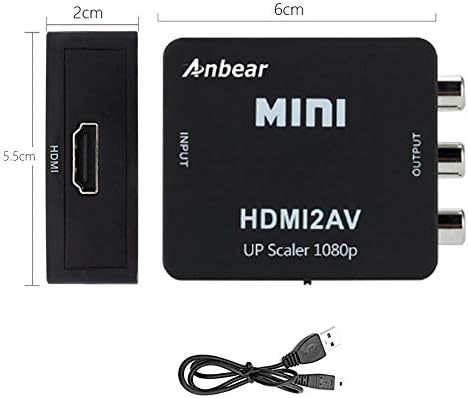 ANBEAR HDMI ל- RCA, HDMI ל- CVBS 3 RCA Composite 1080P מתאם ממיר שמע וידאו תומך ב- PAL/NTSC עבור