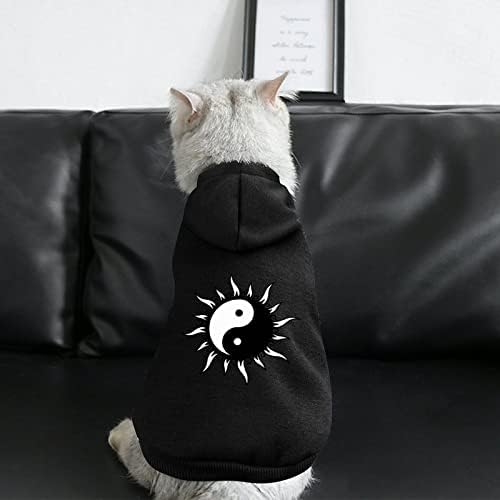 השמש יין יאנג קפוצ'ונים כלבים בגדים לחיות מחמד עם סווטשירט עם סוודר עם סוודר עם כלבים וחתולים קטנים