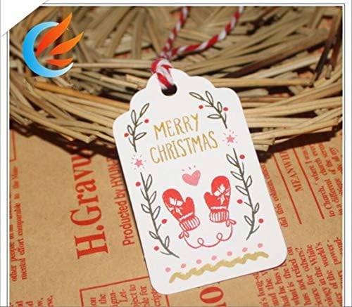תגי חג מולד שמח כפפות הדפסה תגיות נייר קראפט כרטיס DIY מצייר תגי נייר תוויות מתויגים כרטיס משאלה+10M