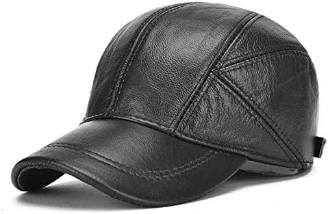 אקדיאק גברים עור פרה כובע חורף חם חיצוני להגן על אוזן אמיתי עור מתכוונן בייסבול כובע