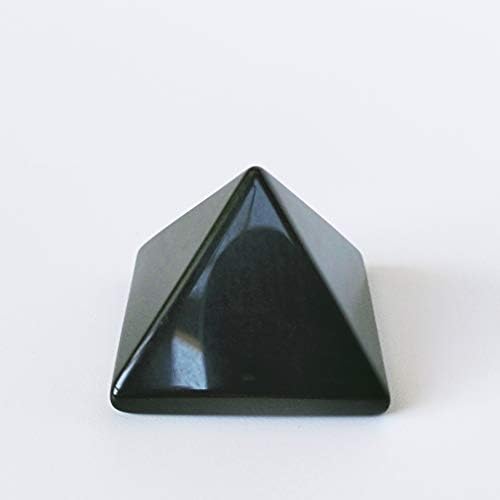 פירמידה שחורה טבעית אפסידיאן צ'אקרה ריפוי אבן קריסטל, 1.5 אינץ '
