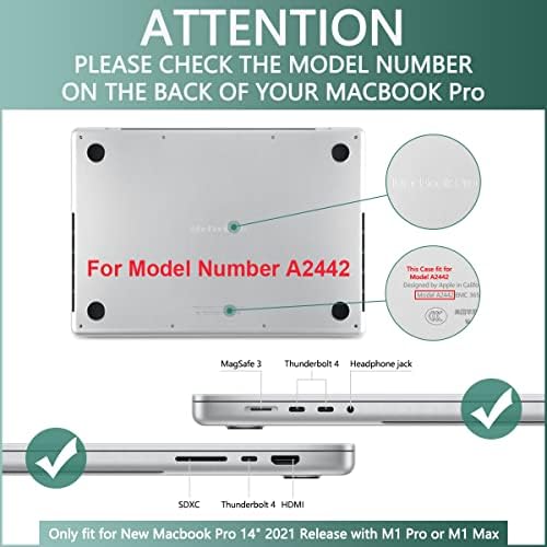 Cissook מארז פרחוני מדהים עבור MacBook Pro 14 אינץ '2021 2023 שחרור A2442 A2779, מארז מעטפת קשה מפלסטיק