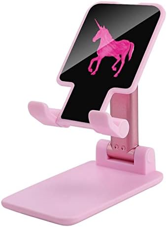 טלפון סלולרי של סוס חד קרן ורוד עמדת טלפון סלולרי מתקפל מתכוונן מחזיק שולחן עבודה שולחני תואם לטאבלטים מתגי