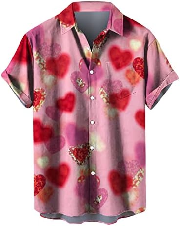 3D Love Heart חולצות גרפיות לגברים שרוול קצר בתוספת צמרות גודל גברים קיץ רופף חולצה מזדמנת לחודש האהבה