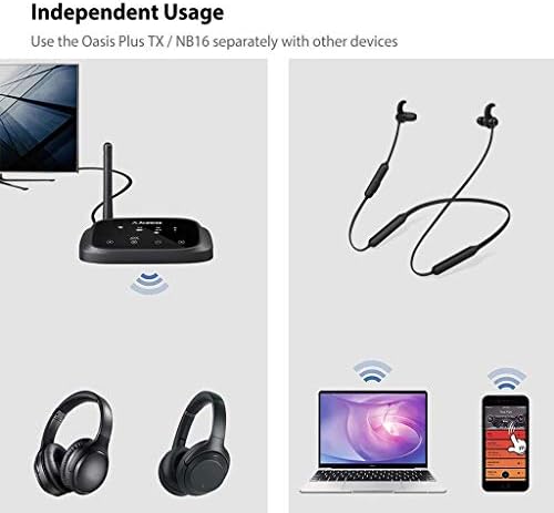 AVANTREE HT5006 ואודישן, צרור - אוזניות פס צוואר אלחוטיות עם משדר Bluetooth לצפייה בטלוויזיה,