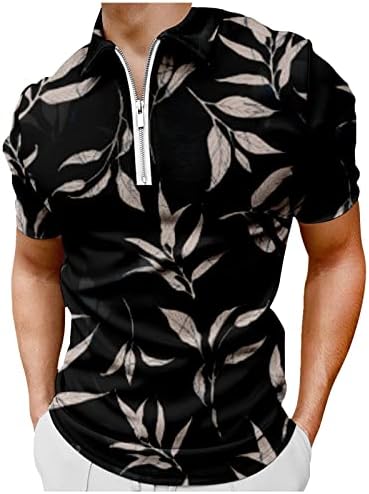 חולצות פולו אופנה של דודובבי לגברים חולצות שרוול קצר מזדמן חולצות גולף צבע רוכסן צמרות כותנה