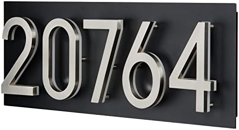 מספרי LED מוארים עם תאורה אחורית 5 - ניקל סאטן - שלטי כתובת לוחית מוארת - חיצוני/מקורה - מודרני - מתח