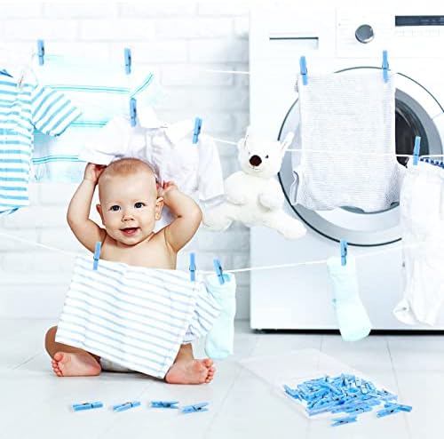50 PCS סיכות בגדים לסיכות מקלחת לתינוקות, סיכות בגדים כחולים סיכות מקלחת לתינוקות סיכות מסיבת ילד כחול משחק