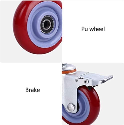 Z צור עיצוב גלגלים 4x 3 ''/4''PVC חובה כבדה 300 קג גלגלי קיק גזע מסתובבים עם בורג בלם M12*30 ריהוט עגלת