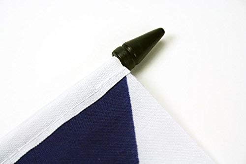 דגל AZ דגל שולחן סיציליה 5 '' x 8 '' - איטליה - דגל שולחן סיציליאני 21 x 14 סמ - מקל פלסטיק שחור ובסיס